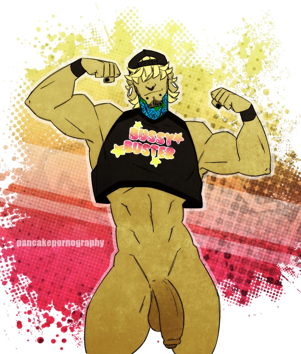 1boy abs ashley_(thepancakehub) backwards_baseball_cap balls baseball_cap big_penis black_nails blonde_hair bottomless cocky crop_top daddy ear_gauge facial_hair flaccid flexing flexing_arms flexing_bicep goatee goatee_stubble hair_over_eyes lip_piercing looking_at_viewer male male_only manly muscular muscular_arms muscular_thighs neck_tattoo nipples nose_piercing nose_ring penis piercing showing_off sideburns sideburns_stubble smirk smirking_at_viewer smug snakebite_piercing solo solo_male standing text text_on_clothing text_on_topwear thepancakehub wristband