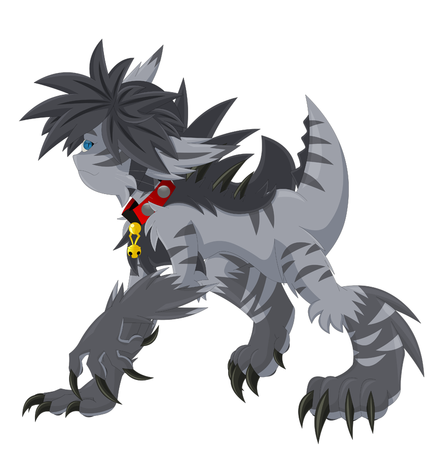 1_eye acenath-sama anthro claws collar collar_bell cute cute_expression cute_face cute_male deishun_(species) fluffy_chest grey_body grey_fur grey_hair grey_markings looking_at_viewer male male_only monster original_character safe_for_work seductive_look seductive_smile smiling_at_viewer spines tail walking zar-jhan_(acenath-sama)