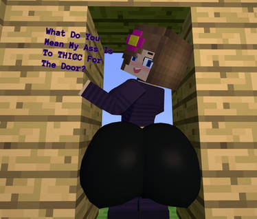 ass, flower in hair, huge ass, jenny belle (slipperyt), minecraft, solo, tagme