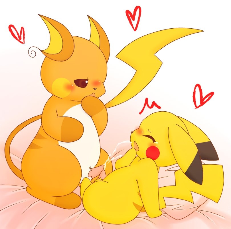 cum feral frottage fur furry furry_only gay male nintendo penis pikachu pisho pokemon pokemon_(species) raichu video_games