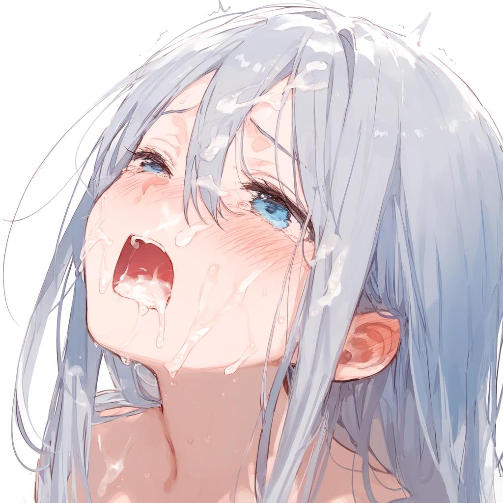 1girls ai_generated blue_eyes blush blush bukkake completely_naked completely_naked_female completely_nude completely_nude_female cum cum_drip cum_in_mouth cum_on_face cum_on_hair cumshot female female_focus female_only high_resolution highres looking_at_viewer naked pov project_sekai silver_hair solo solo_female solo_focus yoisaki_kanade