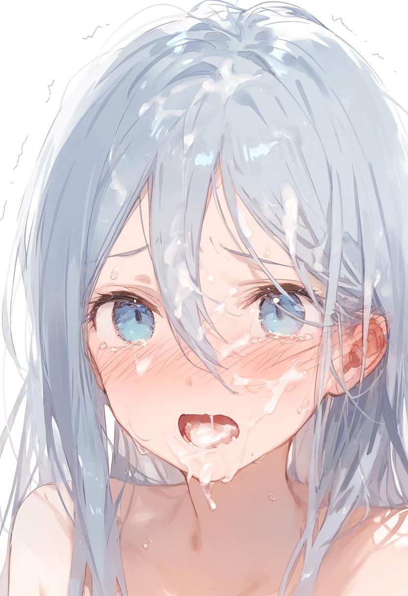 1girls ai_generated blue_eyes blush blush bukkake completely_naked completely_naked_female completely_nude completely_nude_female cum cum_drip cum_in_mouth cum_on_face cum_on_hair cumshot female female_focus female_only high_resolution highres looking_at_viewer naked pov project_sekai silver_hair solo solo_female solo_focus yoisaki_kanade