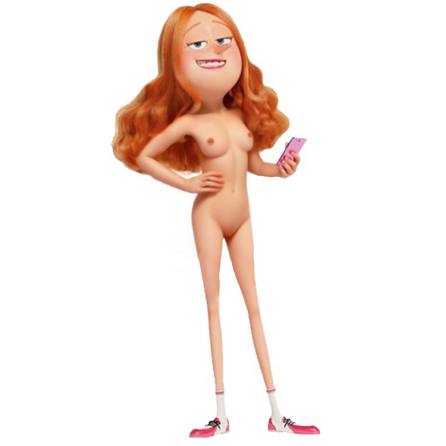 1girls ai_generated despicable_me despicable_me_4 human nude phone poppy_prescott red_hair solo young