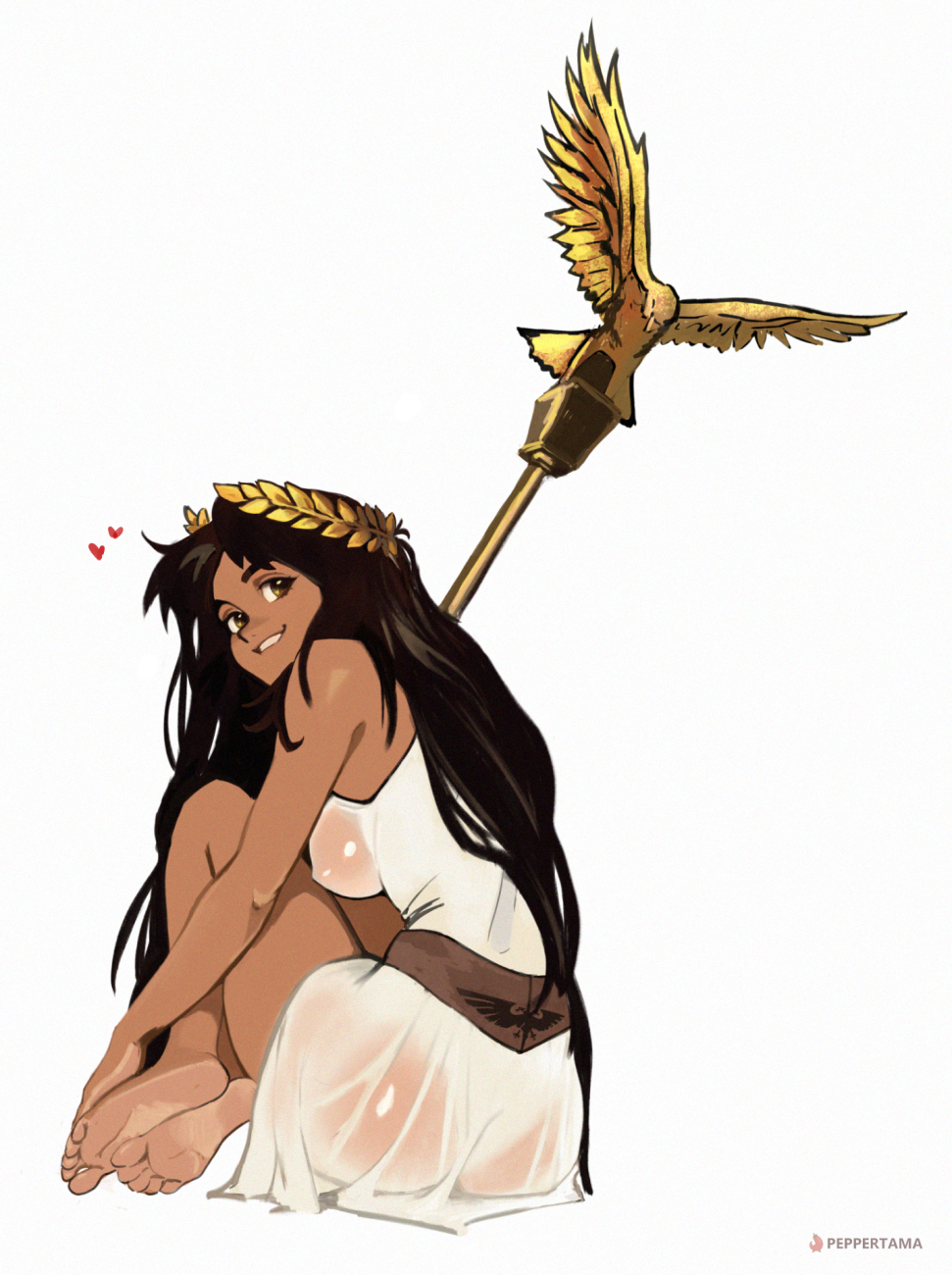 1girls, 2d, ass, breasts visible through clothing, brown hair, caramel-skinned female, dark hair, dark-skinned female, fanart, feet, feet up, female, female only, gender transformation, genderswap (mtf), girl, god-emperor of mankind, imperium of man, long hair, nipples visible through clothing, peppertama, rule 63, see-through, see-through clothes, see-through clothing, see-through shirt, sitting, sole female, soles, solo female, very long hair, warhammer (franchise), warhammer 40k