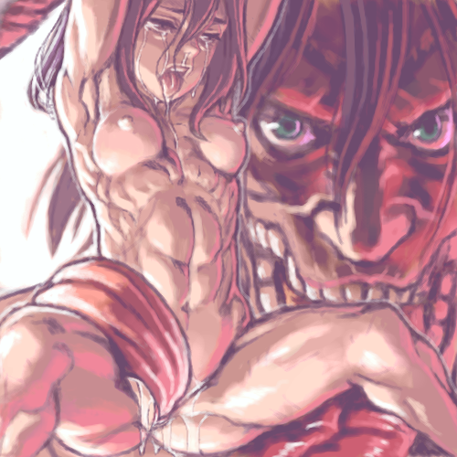 1boy 1girls abs areola areolae armpits arms_above_head arms_up artist_request athletic attack_on_titan attack_titan big_breasts black_hair bondage bottomless breasts clitoral_stimulation color crying cunnilingus dark_hair drool drooling erect_nipples eremika eren_jaeger extreme_cunnilingus female giant_male green_eyes holding huge_tongue human large_breasts licking licking_clitoris long_hair long_tongue long_tongue_penetration looking_at_viewer macro_male male male/female micro_female micro_on_macro midriff mikasa_ackerman mouth_open muscular_female naked navel nipples no_bra no_panties no_underwear nude nude_female nudity open_eyes open_mouth oral oral_sex pussy pussy_juice rape restrained reverse_forced_oral rogue_titan saliva shingeki_no_kyojin size_difference spread_legs stomach straight tears teeth tentacle_tongue titan tongue tongue_in_vagina tongue_out tongue_penetration topless uncensored vagina vaginal_penetration vaginal_sex very_long_tongue white_background