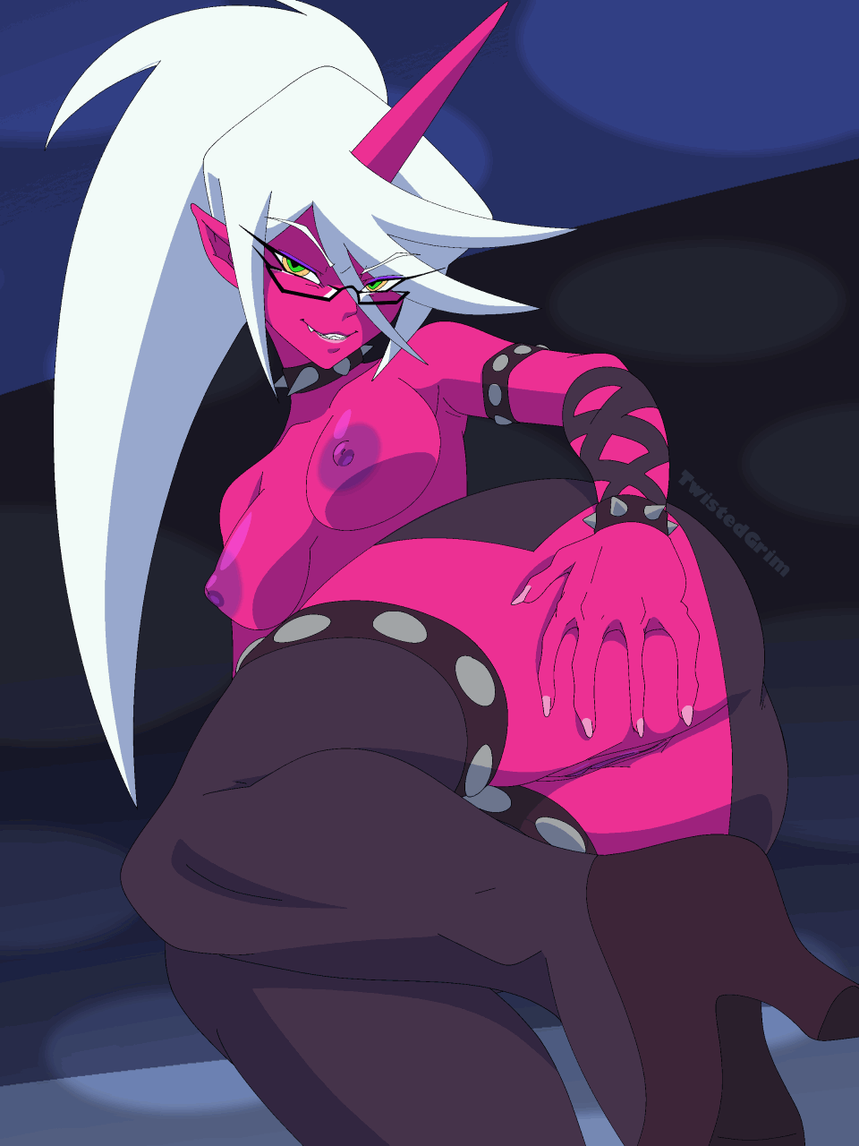 animated, ass bigger than head, big ass, breasts, breasts out, bubble ass, bubble butt, demon, fat ass, huge ass, huge thighs, kneesocks daemon, long hair, massive ass, massive thighs, medium breasts, panty & stocking with garterbelt, pussy, pussy juice drip, pussy lips, pussy peek, spread legs, spread pussy, spreading, tagme, thick ass, thick legs, thick thighs, thunder thighs, thunderthighs, tits, tits out, twistedgrim, vagina, wide hips, wide thighs