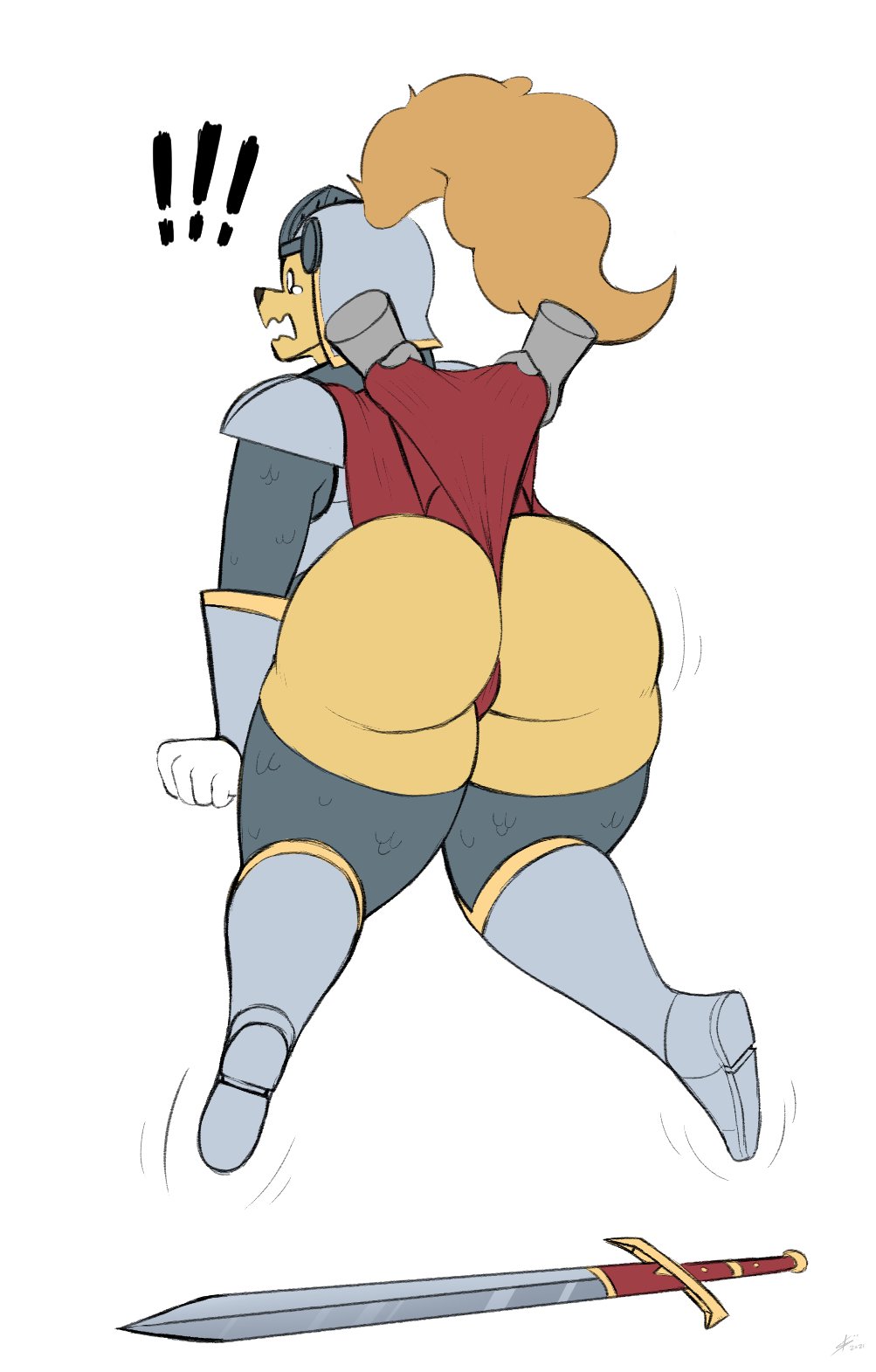 amelia steelheart, anthro, ass, big ass, big butt, breasts, caked up, cheesecake, defeated, exclamation point, female, furry, hanging wedgie, lifting, no pants, panties, panty pull, red panties, simplifypm, surprised, suspended in midair, tagme, thick ass, thick hips, thick thighs, thighhighs, wedgie, wedgied female
