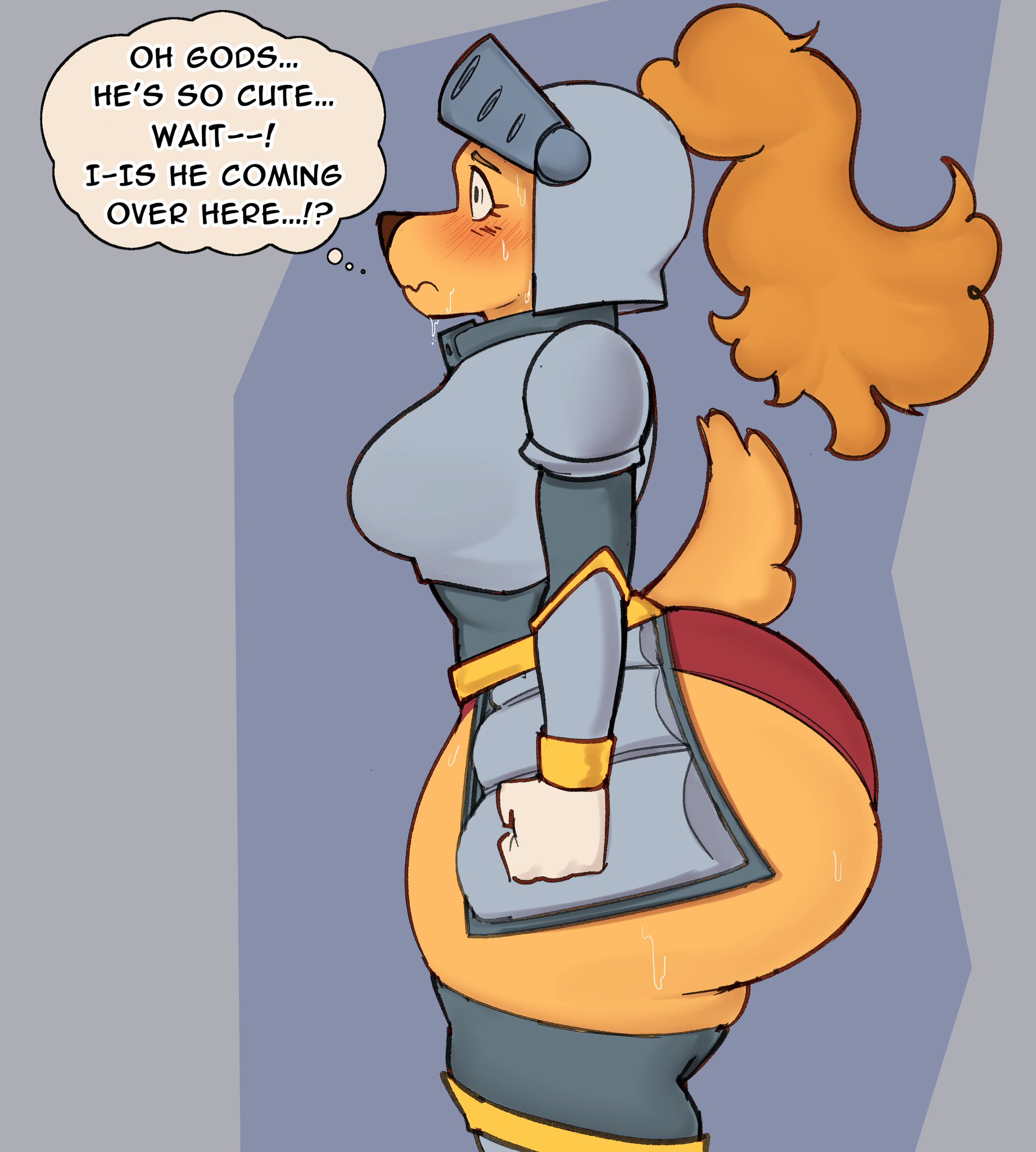 amelia steelheart, anthro, ass, breasts, female, furry, no pants, panties, red panties, simplifypm, tagme, thighhighs