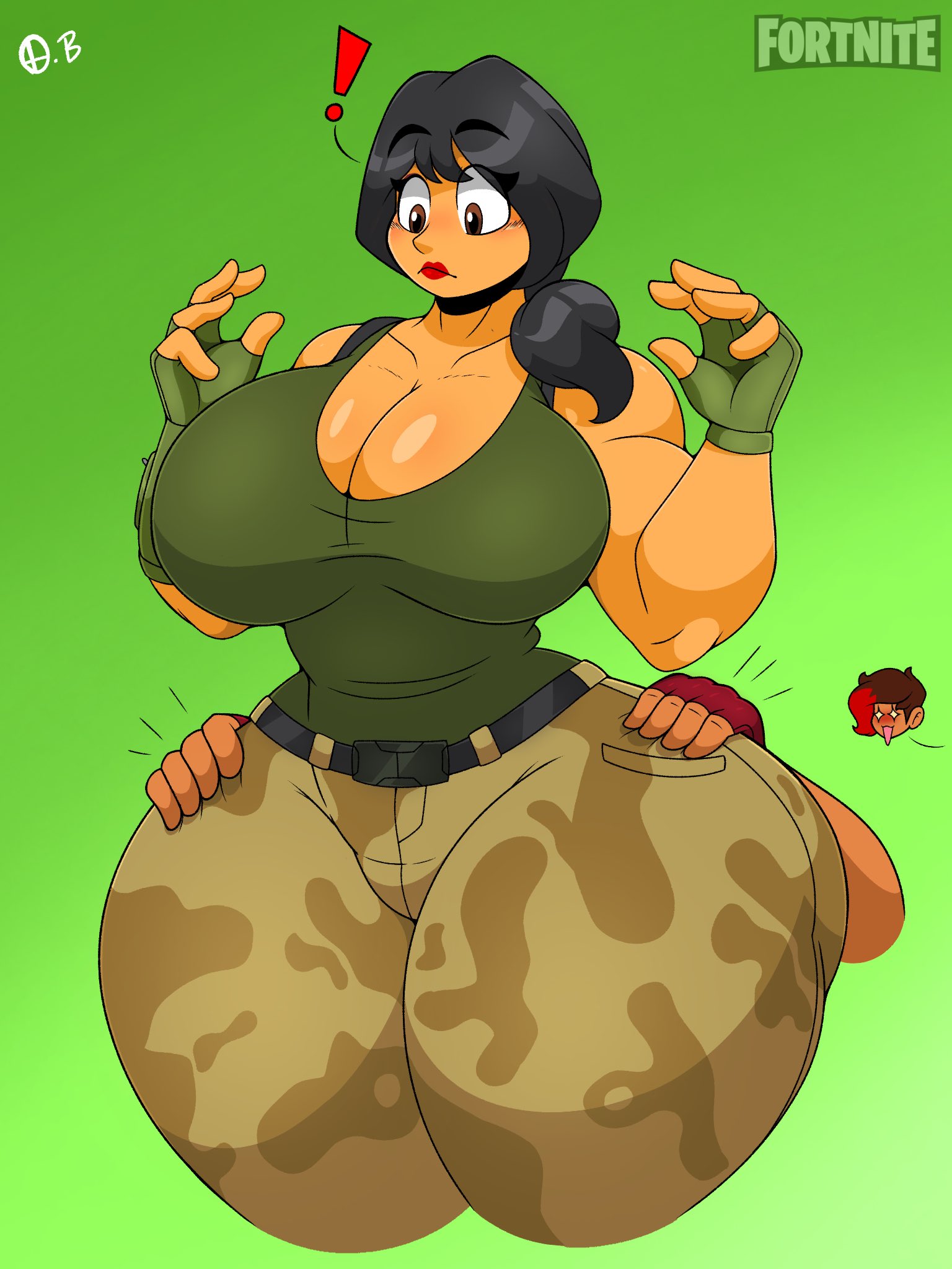 ass, big ass, big breasts, breasts, female, fortnite, human, omegabrawl, tagme