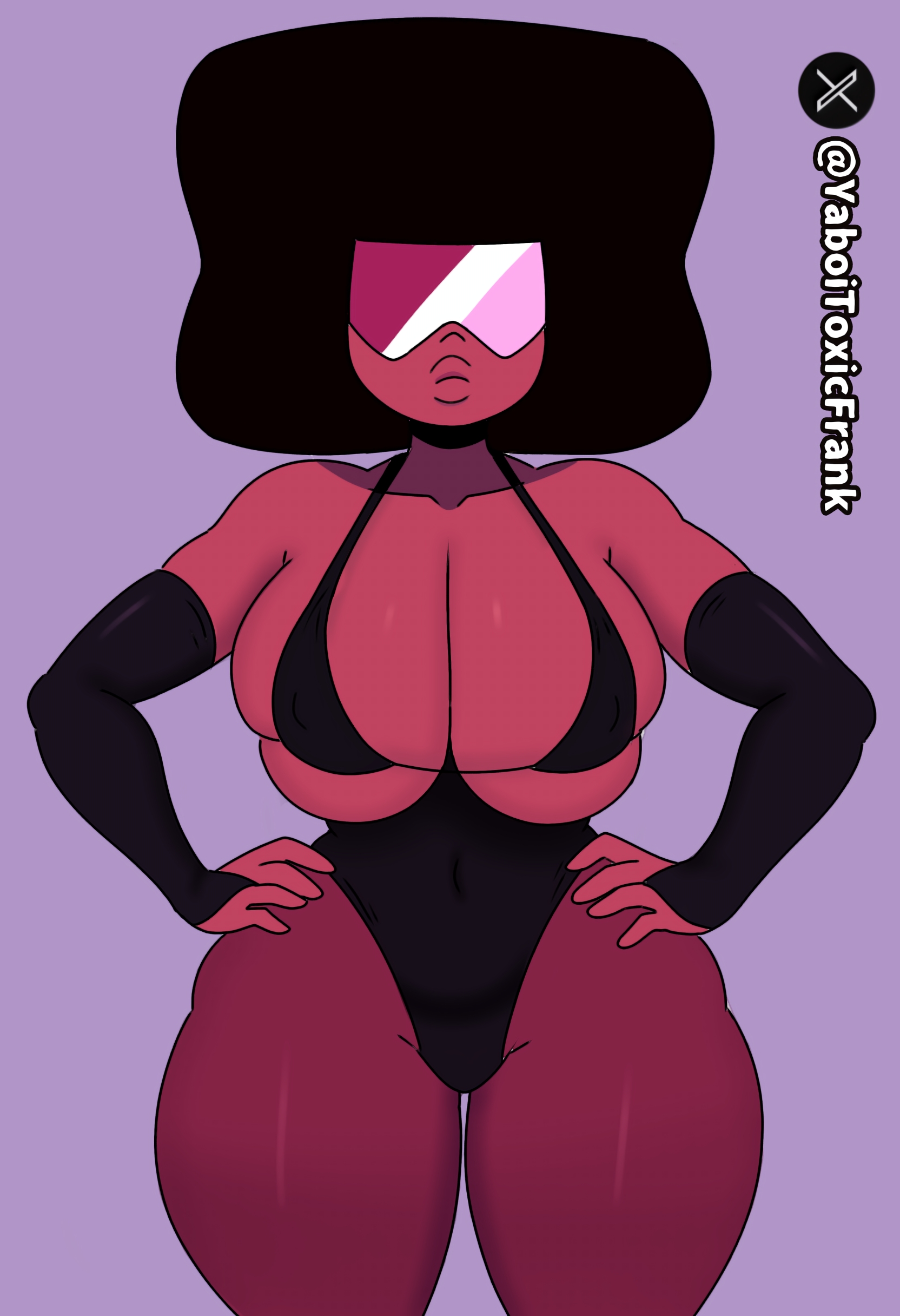 breasts, cartoon network, female, garnet (steven universe), huge breasts, looking at viewer, self upload, steven universe, tight clothing, wide hips, yaboitoxicfrank