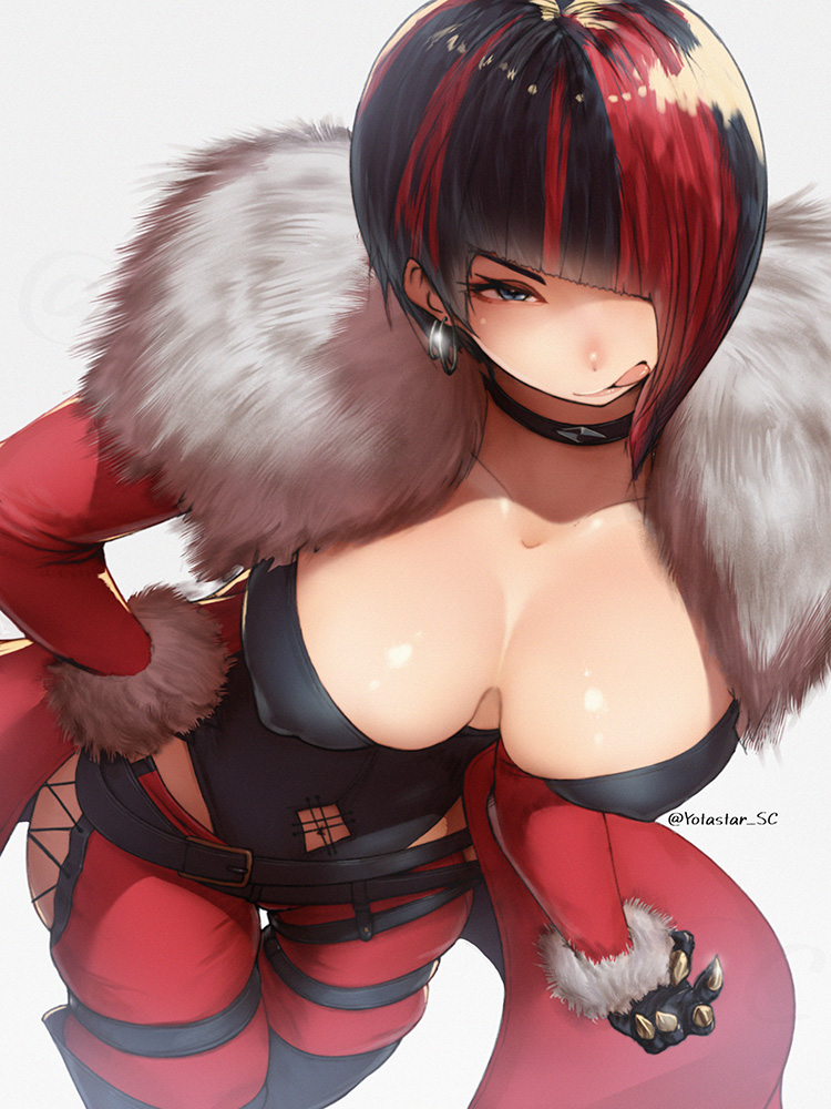 1girls, alternate version available, anna williams, big breasts, breasts, cleavage, elegant, elegant female, female, female only, fit, fit female, fur trim, goth, goth girl, punk, punk girl, tekken, tekken 8, tomboyish, yotastar