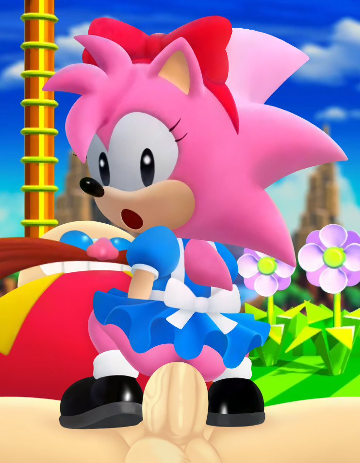 1boy :0 amy_rose anal anal_sex ass ass_focus classic_amy_rose clothing dr._eggman dr_robotnik fat_male female glasses human human_on_anthro male moustache pink_fur sega sonic_(series) sonic_superstars sonic_the_hedgehog_(series)