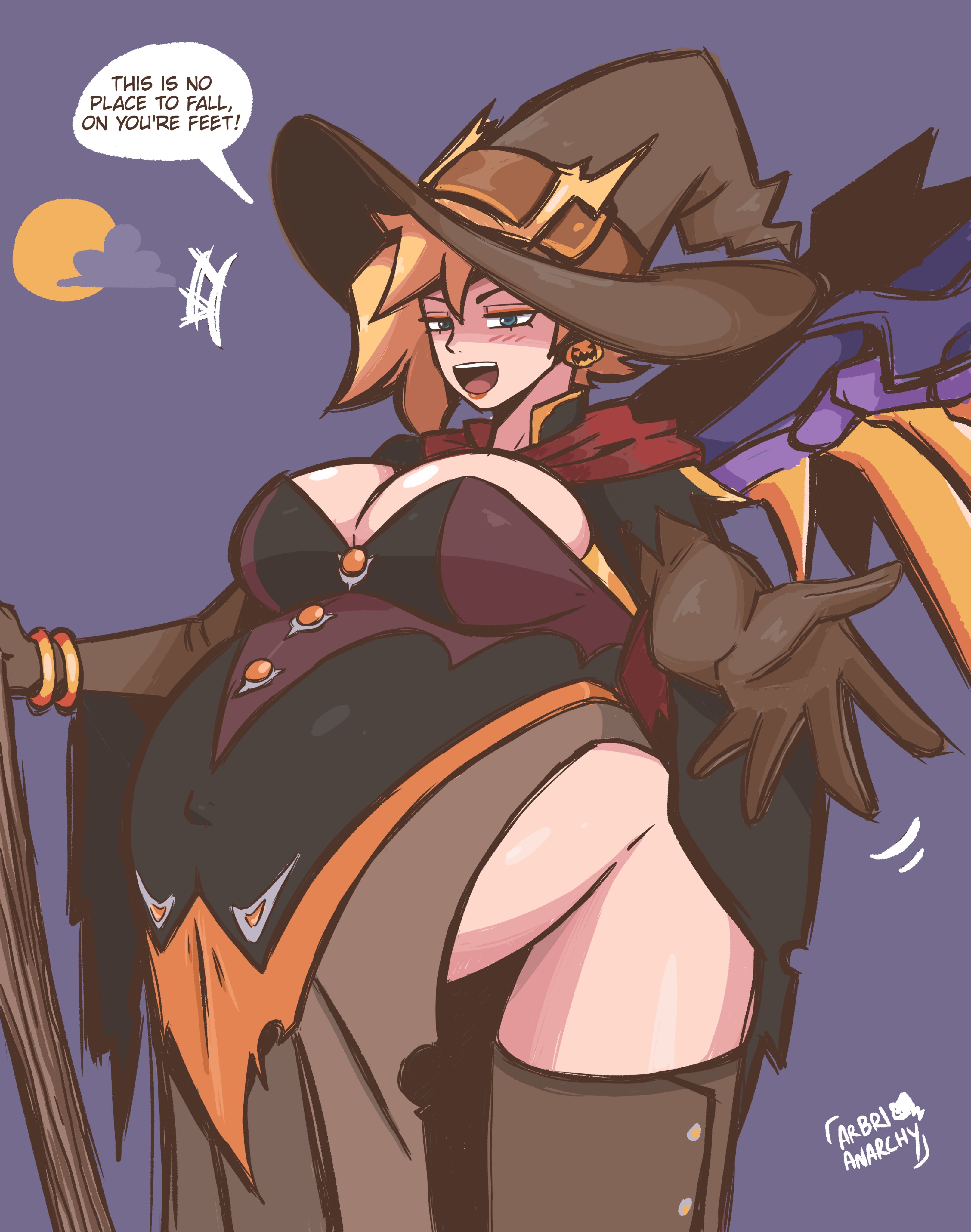 arbrianarchy, english text, female, huge belly, hyper belly, mercy, overwatch, pregnant, pregnant female, witch costume, witch mercy