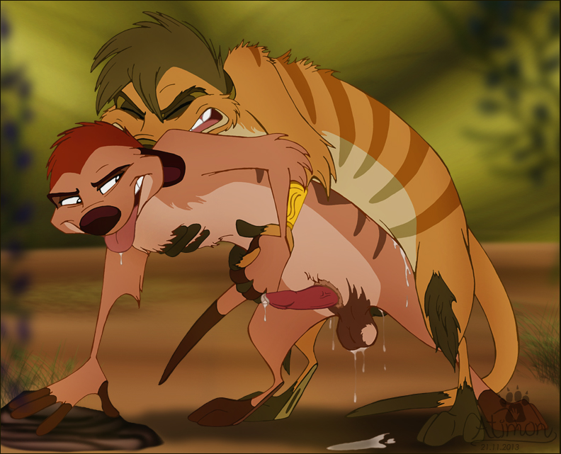 2013 2boys anal anal_sex atimon balls canon_x_oc cum disney furry furry_only gay male male_only original_character penetration penis sex the_lion_king timon tongue yaoi