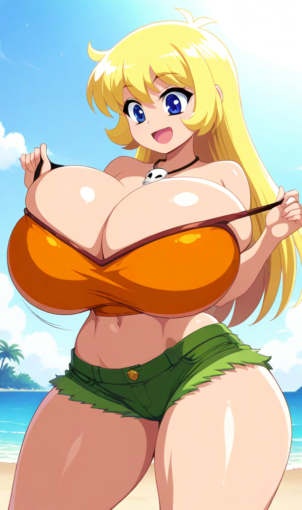 ai_generated big_breasts blonde_hair breasts original_character sister thick_thighs underwear