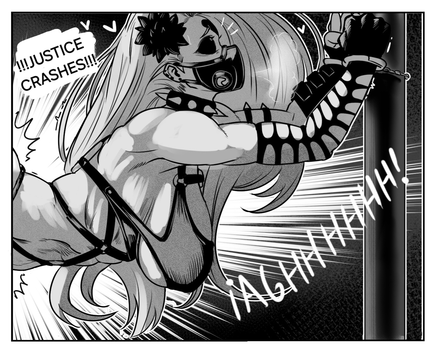 1boy, 1girls, abs, ambiguous penetration, aroused, athletic, athletic female, bent over, big breasts, black and white, breasts, captured, captured villainess, chained wrists, clothed sex, cuffs, defeated, defeated villainess, dominatrix, excited, facemask, female, femsub, fit, fit female, fucked into submission, fucked silly, human, human male, kaijin hime do-s, large breasts, light skin, light-skinned female, long hair, looking pleasured, male, maledom, mature female, moaning, monochrome, mumen rider, muscular, muscular female, muscular male, one-punch man, pleasure rape, rape, restrained, restraints, sex, sex from behind, slim waist, source request, standing sex, struggling, supervillainess, thrusting, translated, villainess, vlizz, wide hips