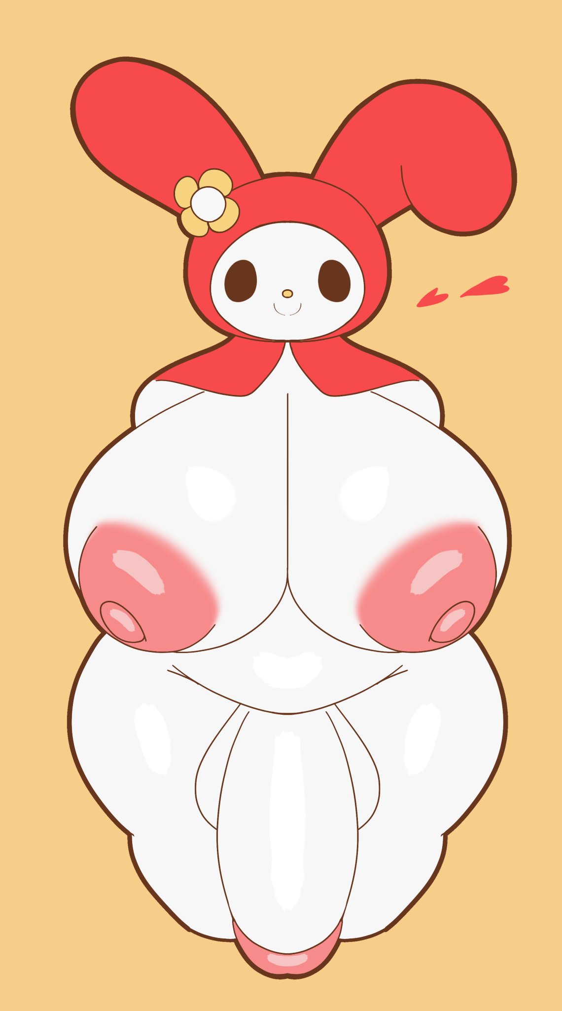1futa, ass, balls, big ass, big breasts, big penis, breasts, dickgirl, furry, futa only, futanari, hearts, intersex, looking at viewer, my melody, onegai my melody, penis, sanrio, tha randomu, trandomu