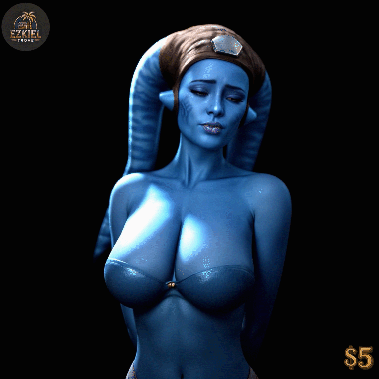 abs ai_assisted ai_generated alien_girl alien_humanoid animated animated animated_image belly_button big_breasts bikini_top black_background blue_body blue_lips blue_lipstick blue_skin bra cleavage cleavage_overflow ezkiel_trove hips huge_breasts humanoid plump_lips slim_waist star_wars stomach stripes tendrils twi'lek