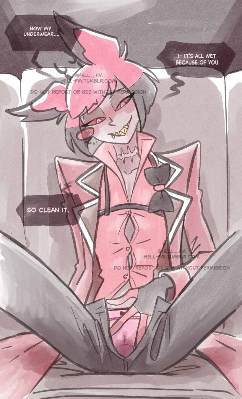 alastor (hazbin hotel), cuntboy, hazbin hotel, solo male, wet panties