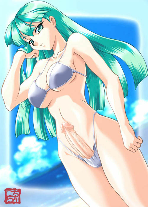 1futa 2d 2d_(artwork) artist_logo beach bikini bikini_top blue_hair blue_haired_futa capcom chinkora_(artist) cleavage darkstalkers digital_art futa_sans_balls futanari light-skinned_futanari light_skin long_hair looking_at_viewer morrigan_aensland ocean penis pointy_chin seaside small_breasts solo solo_futa succubus swimsuit tagme turquoise_eyes turquoise_hair video_game_character video_game_franchise