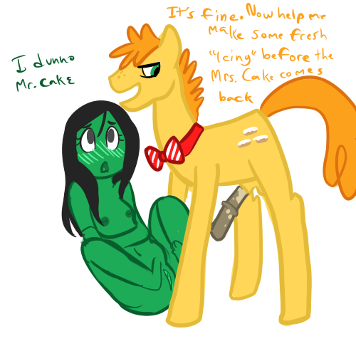 blush carrot_cake_(mlp) equine fem_anon female friendship_is_magic horse horsecock human interspecies male minibutts my_little_pony nipples penis plain_background pony pussy young