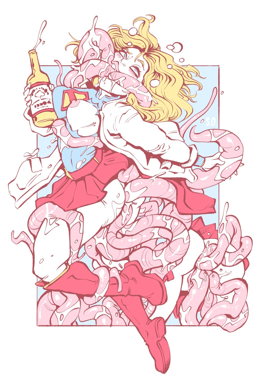 ahe gao, alcohol, blonde hair, blue eyes, blush, cum, dc, dc comics, dcu, drunk, drunk female, drunk sex, eyes rolling back, female, fluids, fucked silly, kara zor-el, multiple penetration, pussy, seepingooze, skirt, skirt lift, supergirl, supergirl (dcu), superheroine, superman (2025), superman (series), tentacle, tentacle in ass, tentacle in mouth, tentacle in pussy, tentacle penetration, tentacle sex, tentacles everywhere, thigh boots, torn clothes, trenchcoat