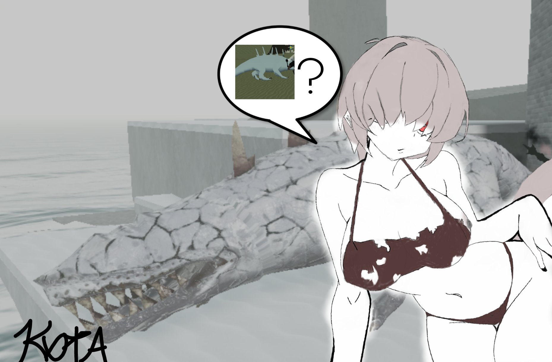 Deepwoken characters entangled in a fervent embrace