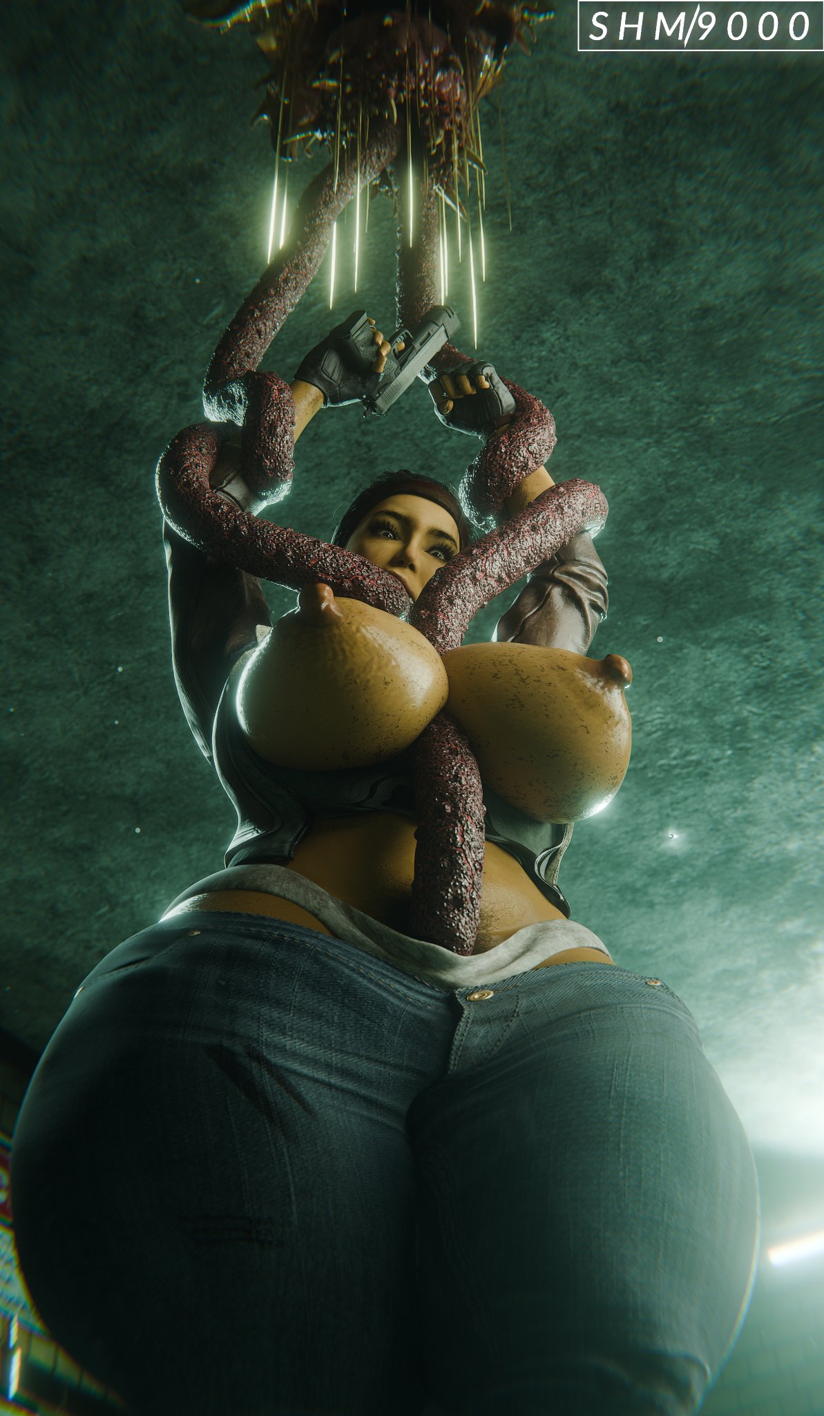 1girls, alien, alyx vance, alyx vance (half-life:alyx), areolae, barnacle (half-life), big ass, big breasts, big butt, bondage, breasts, breasts bigger than head, breasts out, dark-skinned female, dubious consent, female, feral, feral on human, gigantic ass, gigantic breasts, gigantic butt, groping, gun, half-life, half-life (series), half-life 2, imminent sex, interspecies, jeans, monster, monster on female, nipples, nonhuman, panties, predicament bondage, pubic hair, pubic hair peek, superhentaimaster9000, tagme, tentacle, tentacle grab, tentacle in mouth, tentacle sex, undressing, weapon