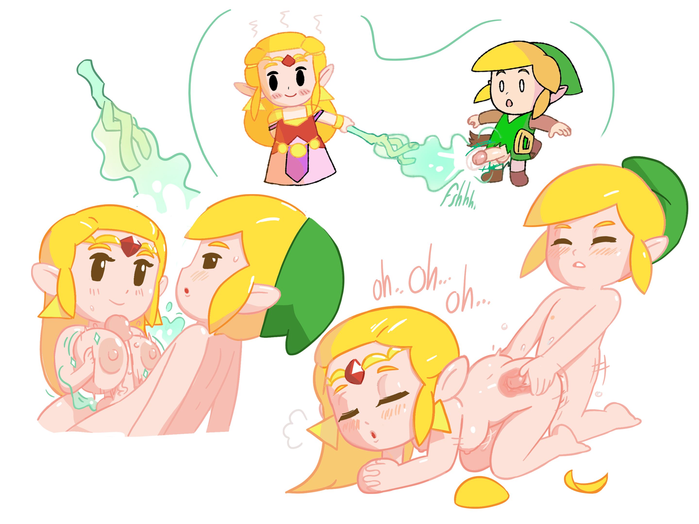 1boy, 1girls, chibi, domnirch, echoes of wisdom, female, link, link (echoes of wisdom), male, penetration, princess zelda, the legend of zelda, x-ray, zelda (echoes of wisdom)