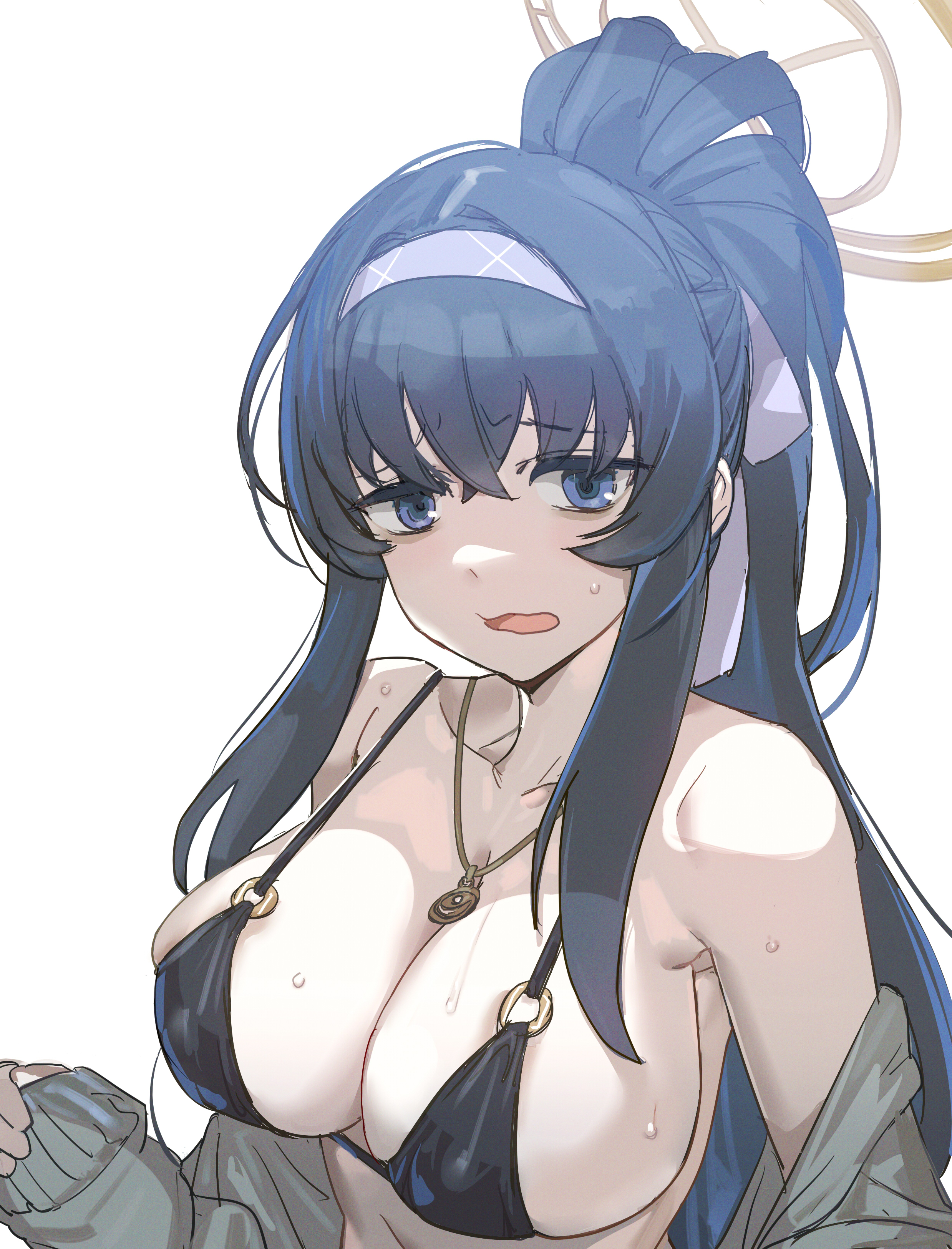blue archive, bow (bhp), female, hair, ui (blue archive), ui (swimsuit) (blue archive)