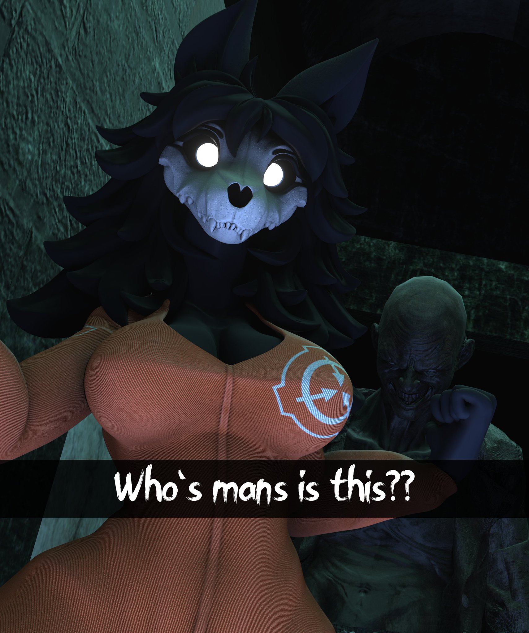 3d, anthro, ass, big breasts, black fur, black hair, breasts, creepy, female, fur, furry, mal0, malo, roththewerewalf, scp foundation, scp-106, scp-1471, scp-1471-a, scp-1471-a (da.nilkaz), skull head, snapchat, tagme, tagme (artist)