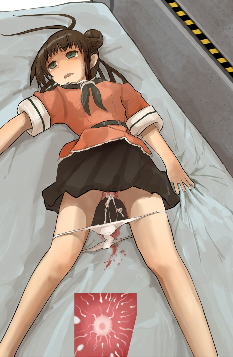 1girls after_rape after_sex black_skirt blood broken_rape_victim brown_hair byohei_kioni clothed_rape clothing cum cum_in_pussy cum_inside cumdrip empty_eyes female impregnating_rape impregnation kantai_collection long_hair naka_(kantai_collection) open_mouth ovum panties panties_down panty_pull pussy rape school_uniform serafuku skirt sperm_cell spread_legs stain tears unwanted_impregnation upskirt vaginal_blood virgin virginal_blood x-ray