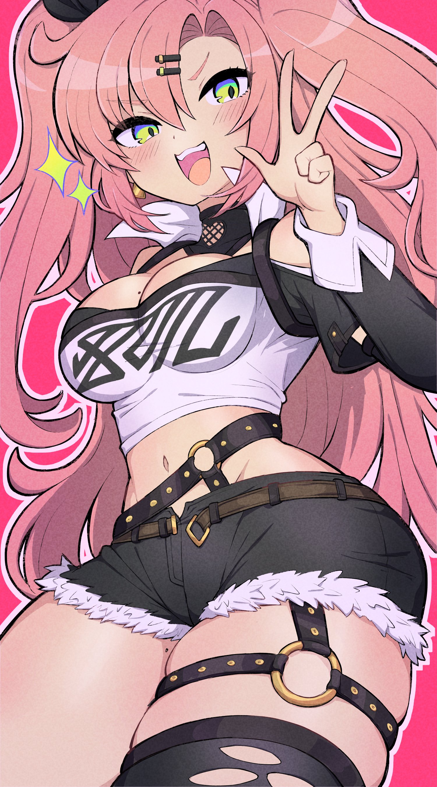 curvy body, curvy female, curvy figure, female, female only, happy female, nicole demara, nishitin, pink hair, sparkles, zenless zone zero
