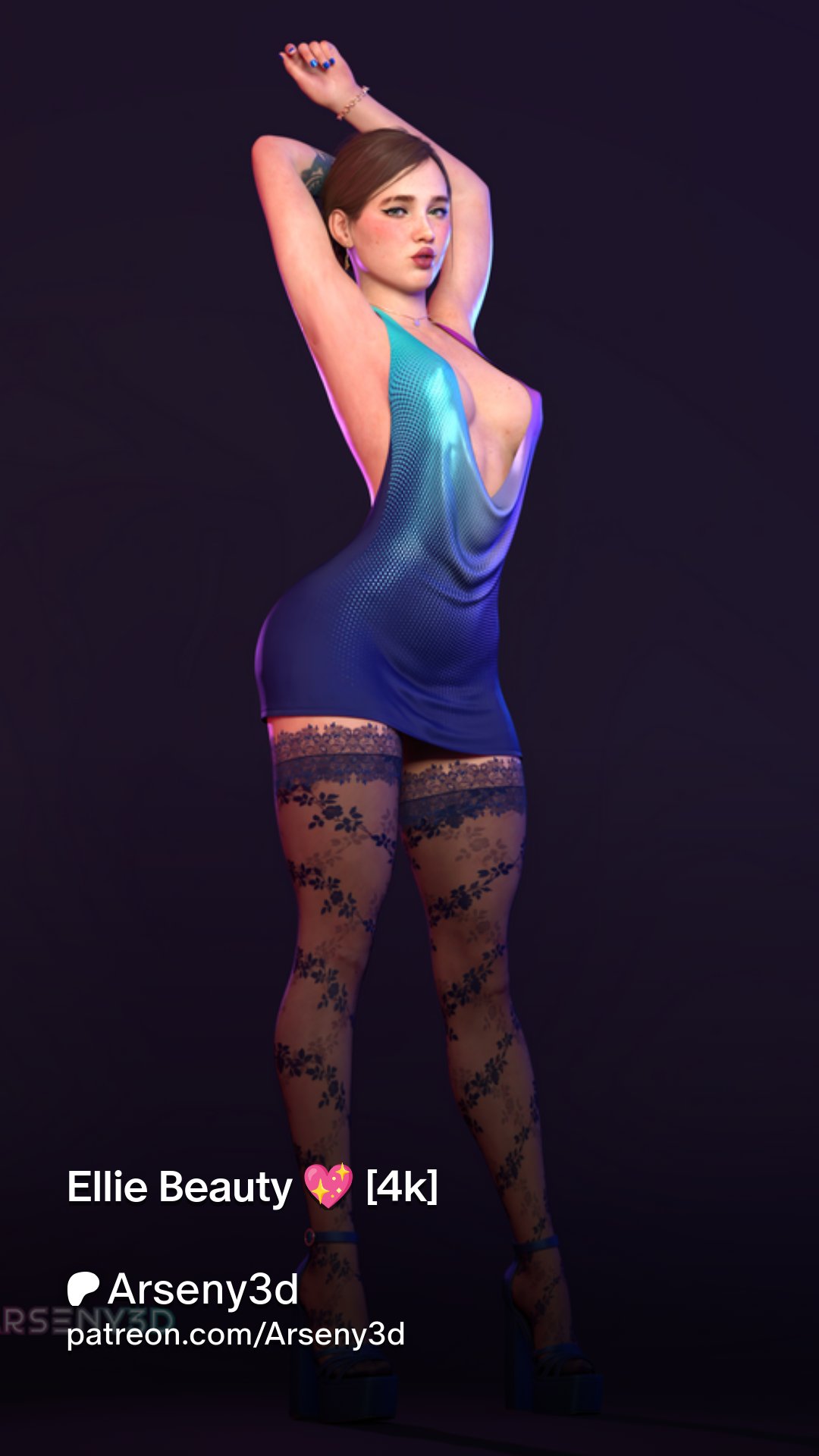 3d, arseny3d, ellie (the last of us), ellie williams, female, female focus, female only, standing, tagme, tattoo, the last of us, the last of us 2