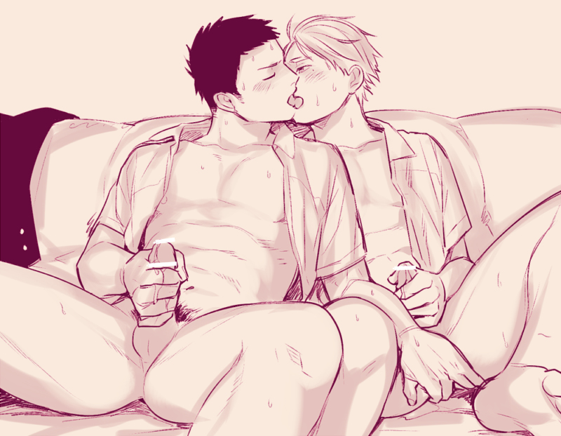 2boys anal ass bar_censor censored fingering group_masturbation haikyuu!! kissing male_only masturbation monochrome multiple_boys muscle penis sawamura_daichi source_request steam sugawara_koushi tagme yaoi