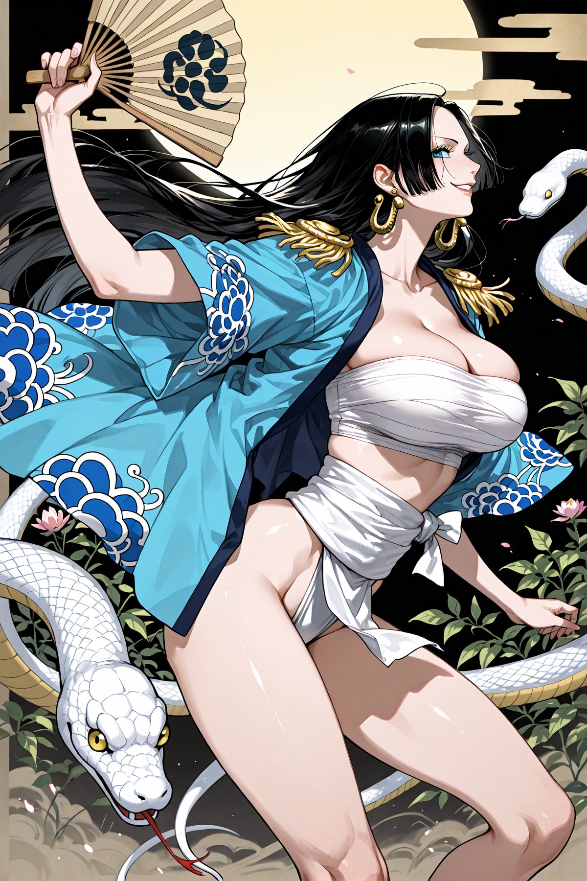 ai_generated big_breasts boa_hancock breast_band clothed female one_piece panties safe_for_work samurai