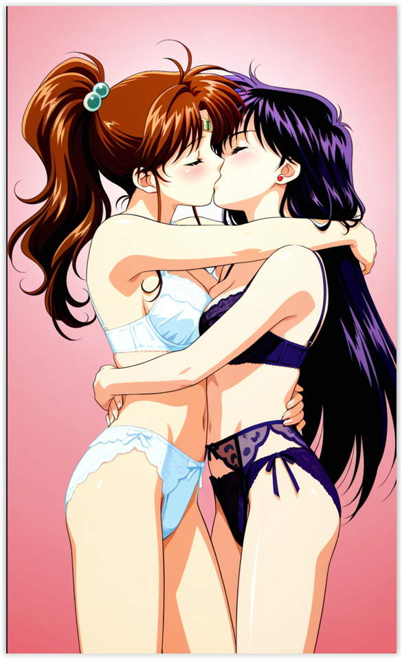 2girls ai_generated girl_on_girl lesbian_couple lesbian_domination lesbian_focus lesbian_kiss lesbian_sex lingerie makoto_kino rei_hino sailor_jupiter sailor_mars yuri yuri yuri