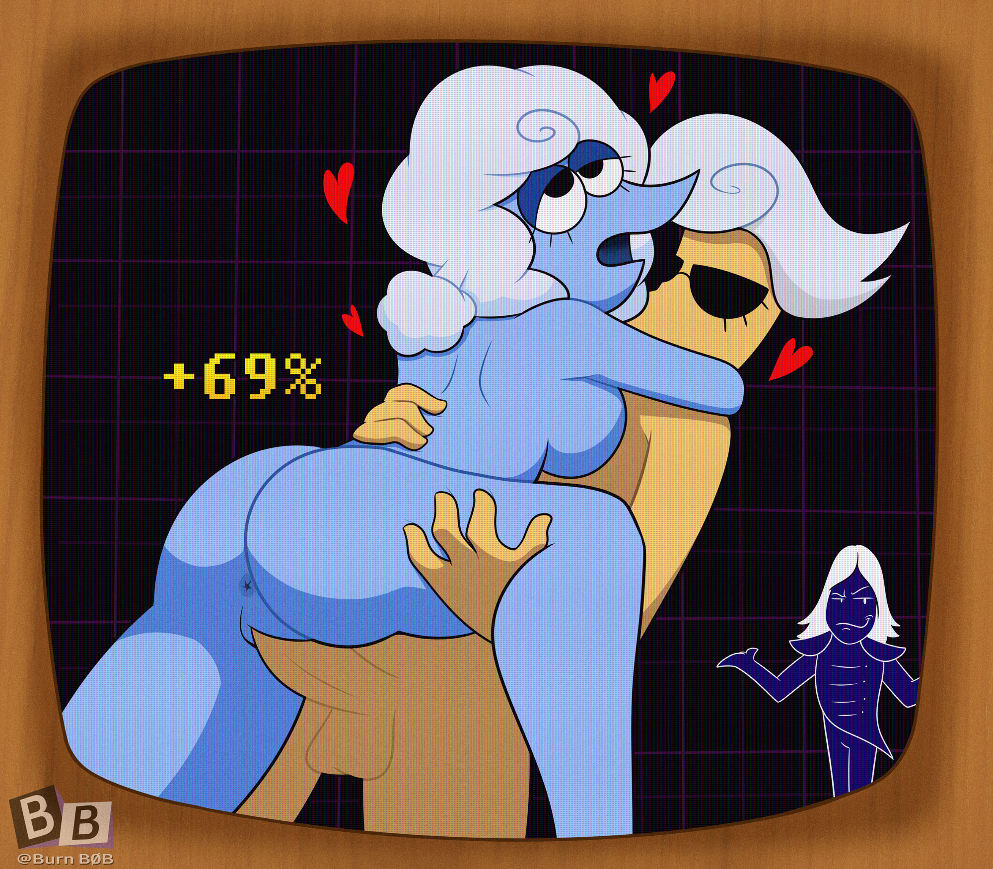 1girls, 2boys, burnbob, deltarune, deltarune chapter 3, elnina (deltarune), female, lanino (deltarune), male, rouxls kaard, straight