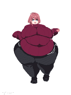 animated ass_expansion belly_expansion breast_expansion hazel_(indulgences) indulgences pixel_art tight_clothing