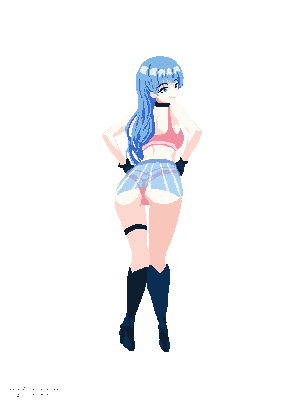 1girls, animated, ass body, ass expansion, belly expansion, blue eyes, blue hair, breast expansion, breast growth, breast growth (enlargement), breasts, expansion, female, female only, growth, hip expansion, indulgences, light blue hair, pixel art, sherry (indulgences), small breasts, solo, thigh expansion, tight clothing