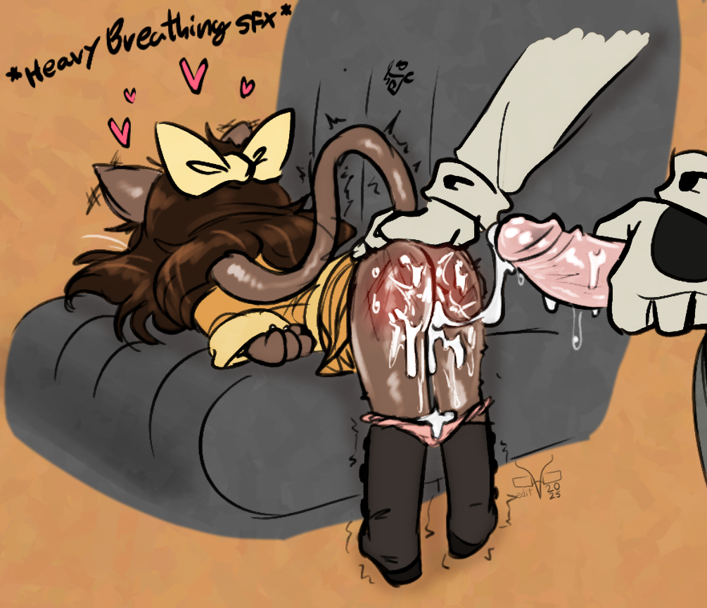 after_sex age_difference anthro biped blush bodily_fluids clothed clothed_sex clothing color_edit colored cub cum cum_in_pussy cum_inside cum_on_butt cum_string domestic_cat duo felid feline felis female fingers foreskin genital_fluids genitals hair heart_symbol humanoid_genitalia humanoid_penis ivy_pepper lackadaisy larger_male leaking_cum male male/female mammal mordecai_heller older_male panties panties_down penis sex simple_background size_difference smaller_female soulcentinel squitoo_(colorist) tail text thin_calves thin_legs thin_thighs vaginal_fluids young young_anthro young_female younger_female