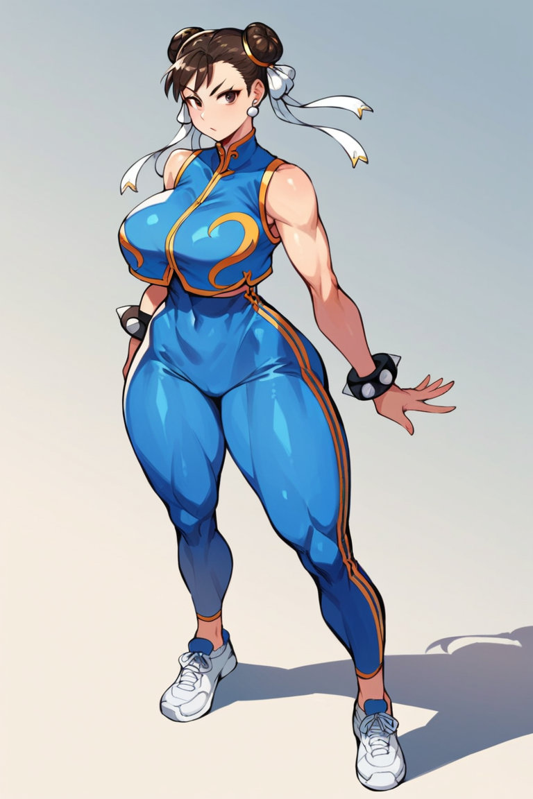 ai_generated brown_eyes brown_hair chun-li huge_ass huge_breasts light_skin looking_at_viewer self_upload standing street_fighter street_fighter_alpha tagme