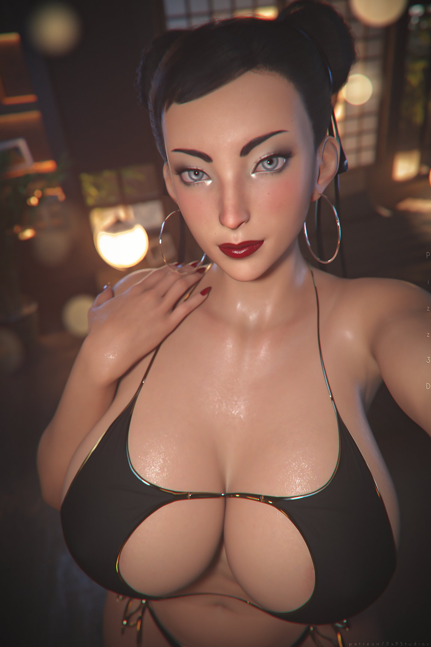 2xp_studios 3d big_breasts breasts chun-li large_breasts pizz3d selfie street_fighter street_fighter_6