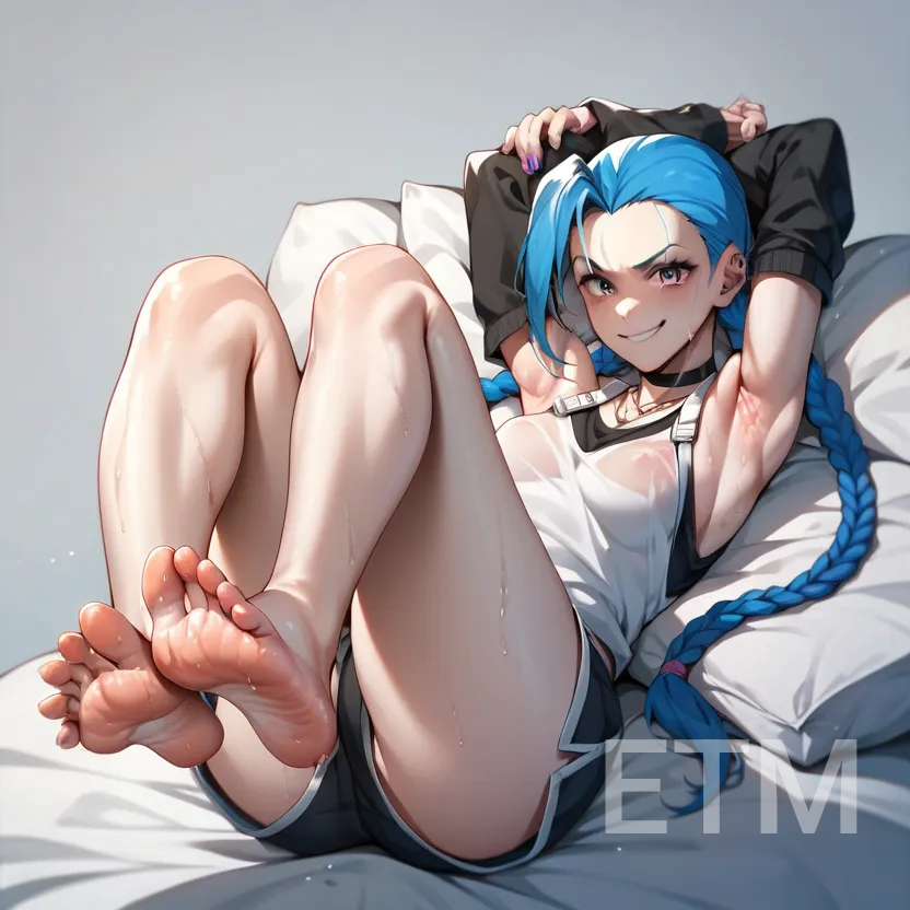 ai_generated armpit foot_fetish foot_job jinx_(league_of_legends)