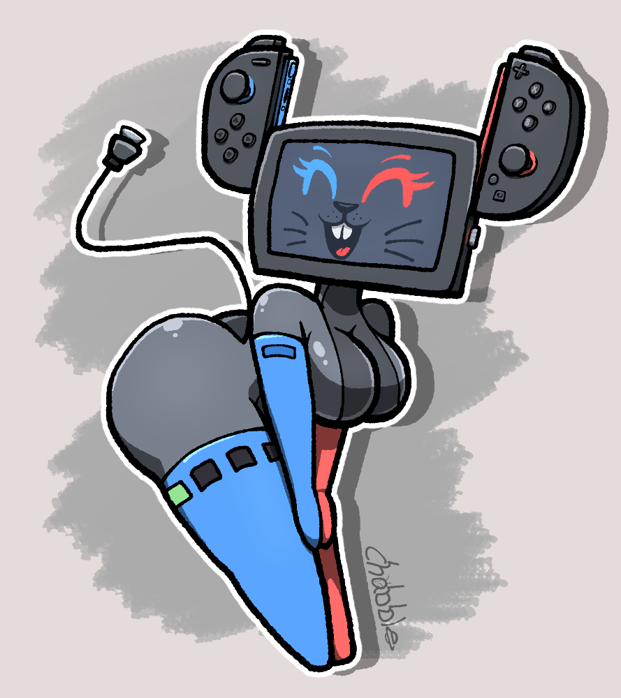 chabble joycon_controller mouse nintendo nintendo_switch nintendo_switch_2 robot robot_girl screen_face switch_2_mouse