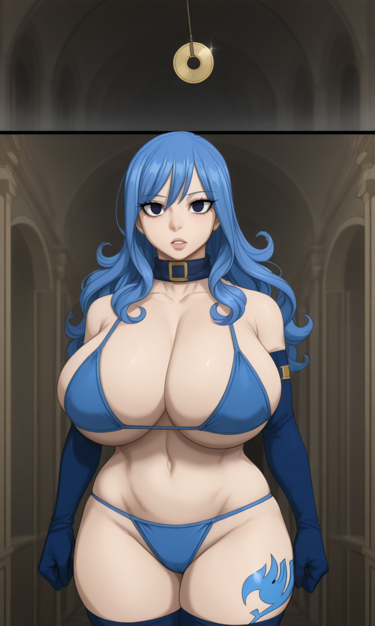 ai_generated bikini bikini_bottom bikini_top blue_bikini blue_eyes blue_gloves blue_hair blue_thighhighs brainwashed brainwashing collar dollification empty_eyes expressionless fairy_tail fairy_tail_mark hypnosis juvia_lockser long_gloves mind_control opera_gloves palace pixai tagme tattoo thighhighs utter_domination venus_body voluptuous voluptuous_female