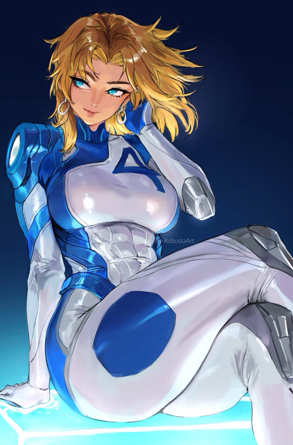 1girls abs athletic athletic_female big_ass big_breasts blonde_hair fantastic_four female female_only invisible_woman invisible_woman_(marvel_rivals) marvel marvel_rivals milf robustaart skindentation skintight sue_storm thick_thighs