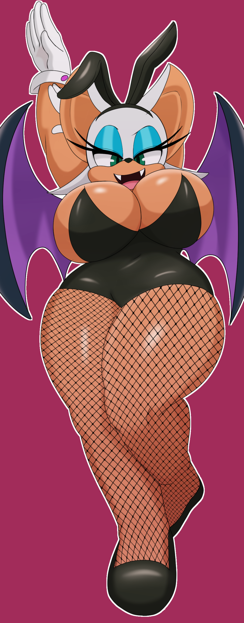 1girls anthro bat big_breasts breasts bunny_ears bunny_girl bunnysuit bunnysuit_rouge_(trend) busty chiropteran female female_only huge_breasts large_breasts looking_at_viewer mechspazer no_bra png rouge_the_bat solo sonic_(series) sonic_the_hedgehog_(series) thick_thighs wide_hips