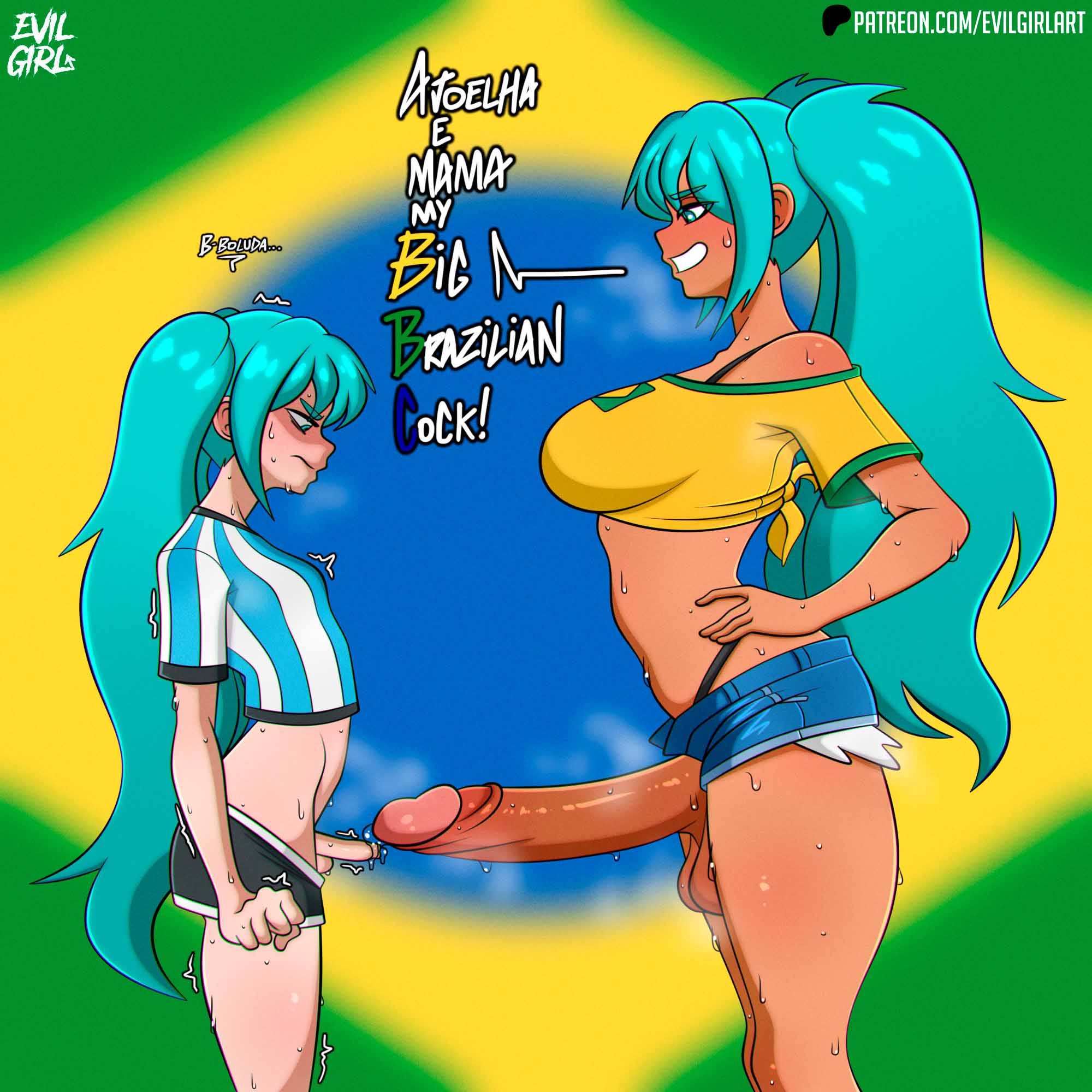 2futas argentinian_miku balls big_areola big_balls big_breasts big_cock big_penis big_testicles blue_eyes blue_hair brazilian_miku clothed clothing dark-skinned_futanari dark_balls dark_penis dark_skin dickgirl english_text erect erect_penis erection evilgirl foreskin futa_only futanari hatsune_miku huge_balls huge_breasts huge_cock huge_testicles intersex large_areolae large_balls large_breasts large_cock large_penis large_testicles light-skinned_futanari light_skin long_hair long_penis penis scrotum small_penis testicles text uncensored