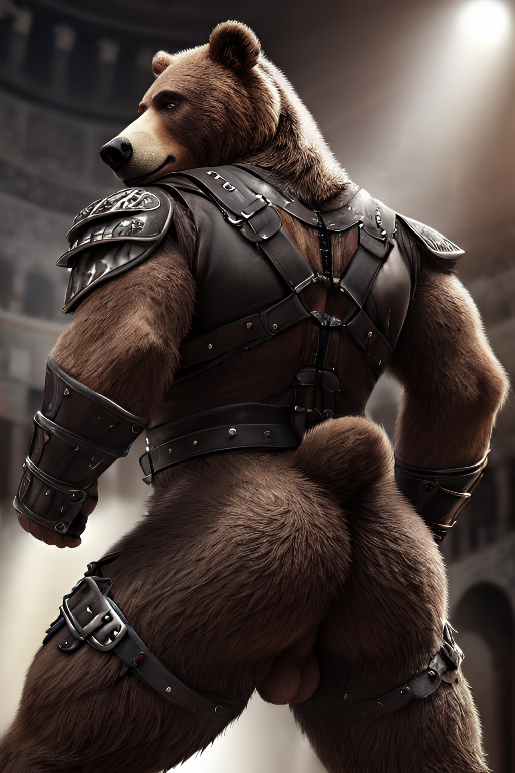 ai_generated balls bear bum furry gladiator male_only